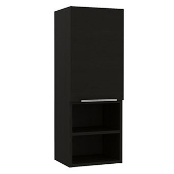 DEPOT E-SHOP Savona Medicine Single Door Cabinet, Two External Shelves, Two Interior Shelves, Black