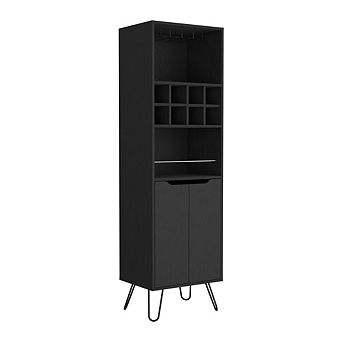 DEPOT E-SHOP Zamna H Bar Double Door Cabinet,Black