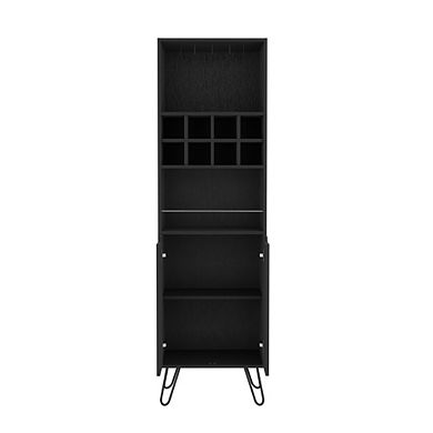 DEPOT E-SHOP Zamna H Bar Double Door Cabinet,Black