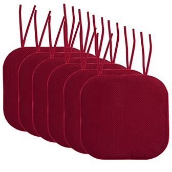 Sweet Home Memory Foam Honeycomb Non-Slip Back Chair Cushion 6 Pack