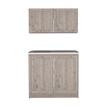 DEPOT E-SHOP Agate Cabinet, Two Parts Set, Light Gray