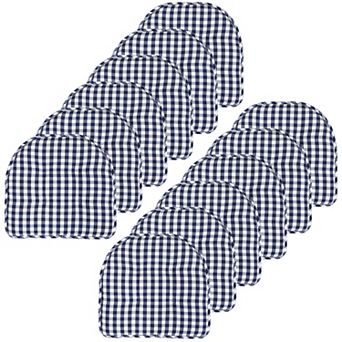 Sweet Home Checkered Memory Foam U-Shape Non-Slip Chair Cushion 12 Pack