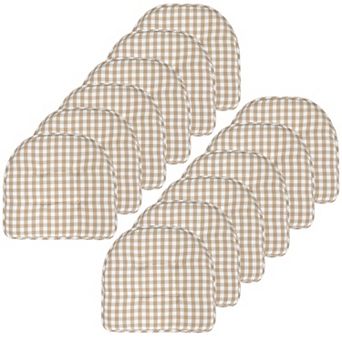 Sweet Home Checkered Memory Foam U-Shape Non-Slip Chair Cushion 12 Pack