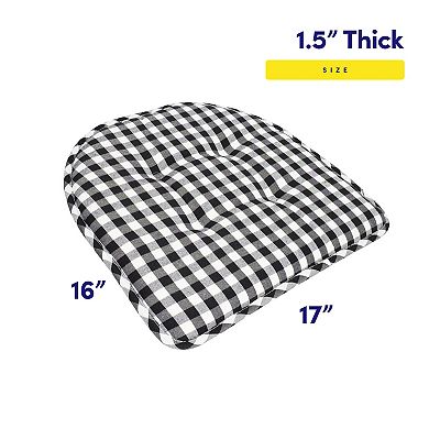 Sweet Home Checkered Memory Foam U-Shape Non-Slip Chair Cushion 2 Pack