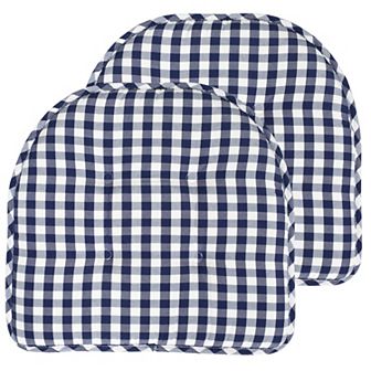 Sweet Home Checkered Memory Foam U-Shape Non-Slip Chair Cushion 2 Pack