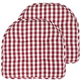 Sweet Home Checkered Memory Foam U-Shape Non-Slip Chair Cushion 2 Pack