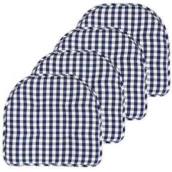 Sweet Home Checkered Memory Foam U-Shape Non-Slip Chair Cushion 4 Pack
