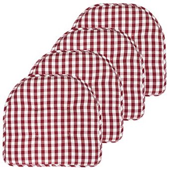 Sweet Home Checkered Memory Foam U-Shape Non-Slip Chair Cushion 4 Pack