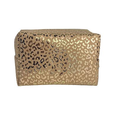 Belle Maison Gold Leopard Square Cosmetic Bag