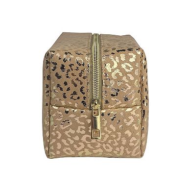 Belle Maison Gold Leopard Square Cosmetic Bag