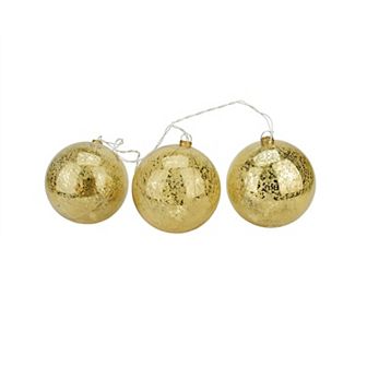 PENN Indoor / Outdoor 20-Count White Wire Mini Gold Ball Ornaments Christmas Light Set
