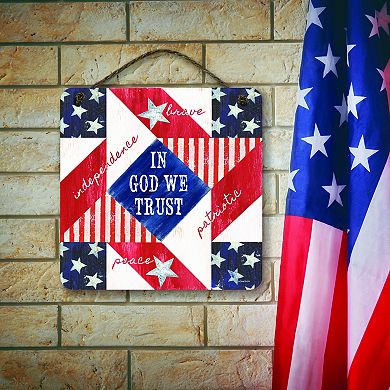 COURTSIDE MARKET In God We Trust Patriotic Hanging Artboard Wall Decor