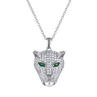 Sterling Silver Cubic Zirconia Panther Necklace