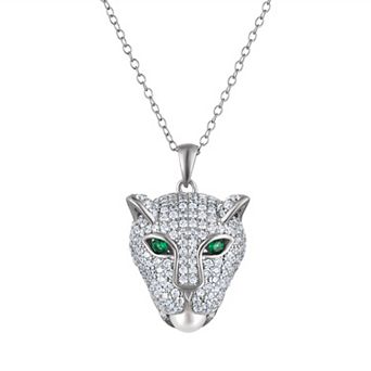 Sterling Silver Cubic Zirconia Panther Necklace