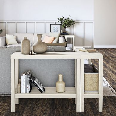 Ameriwood Home 2-Piece Parsons Wrap-Around Sofa Accent Tables Set