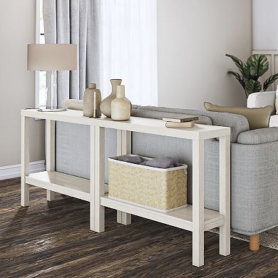 Ameriwood Home 2-Piece Parsons Wrap-Around Sofa Accent Tables Set