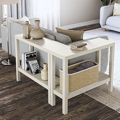 Ameriwood Home 2-Piece Parsons Wrap-Around Sofa Accent Tables Set