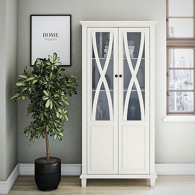 Ameriwood Home Ellington Tall Accent Cabinet with Glass Doors