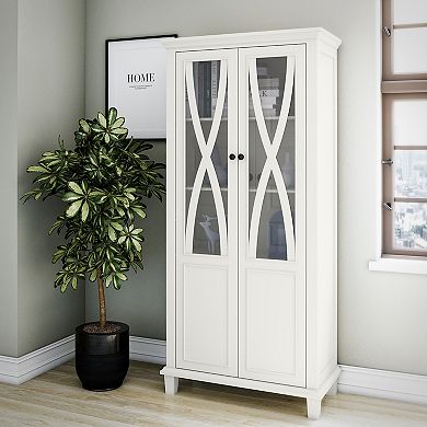 Ameriwood Home Ellington Tall Accent Cabinet with Glass Doors