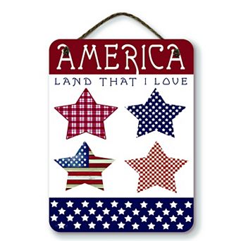 COURTSIDE MARKET America: Land That I Love Hanging Artboard Wall Decor
