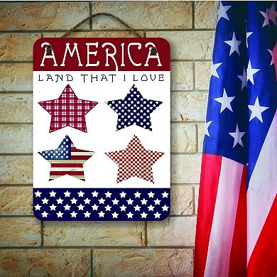 COURTSIDE MARKET America: Land That I Love Hanging Artboard Wall Decor