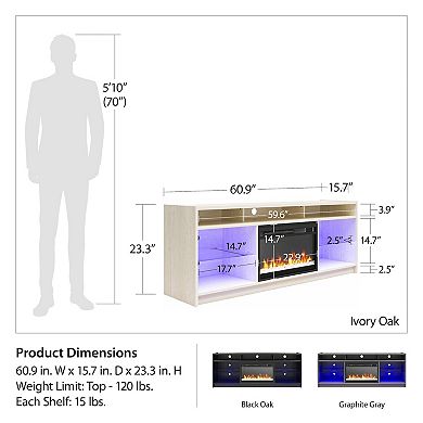 Ameriwood Home Luna Electric Fireplace TV Stand