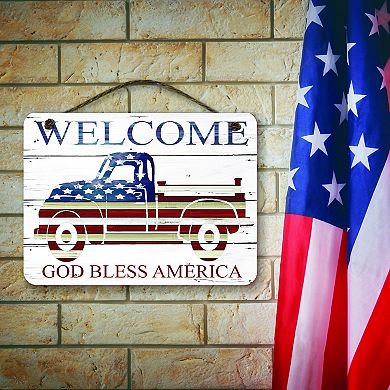 COURTSIDE MARKET God Bless America Plaque Wall Art