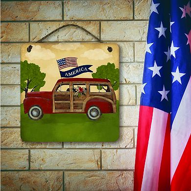 COURTSIDE MARKET Americana Woody Plaque Wall Art
