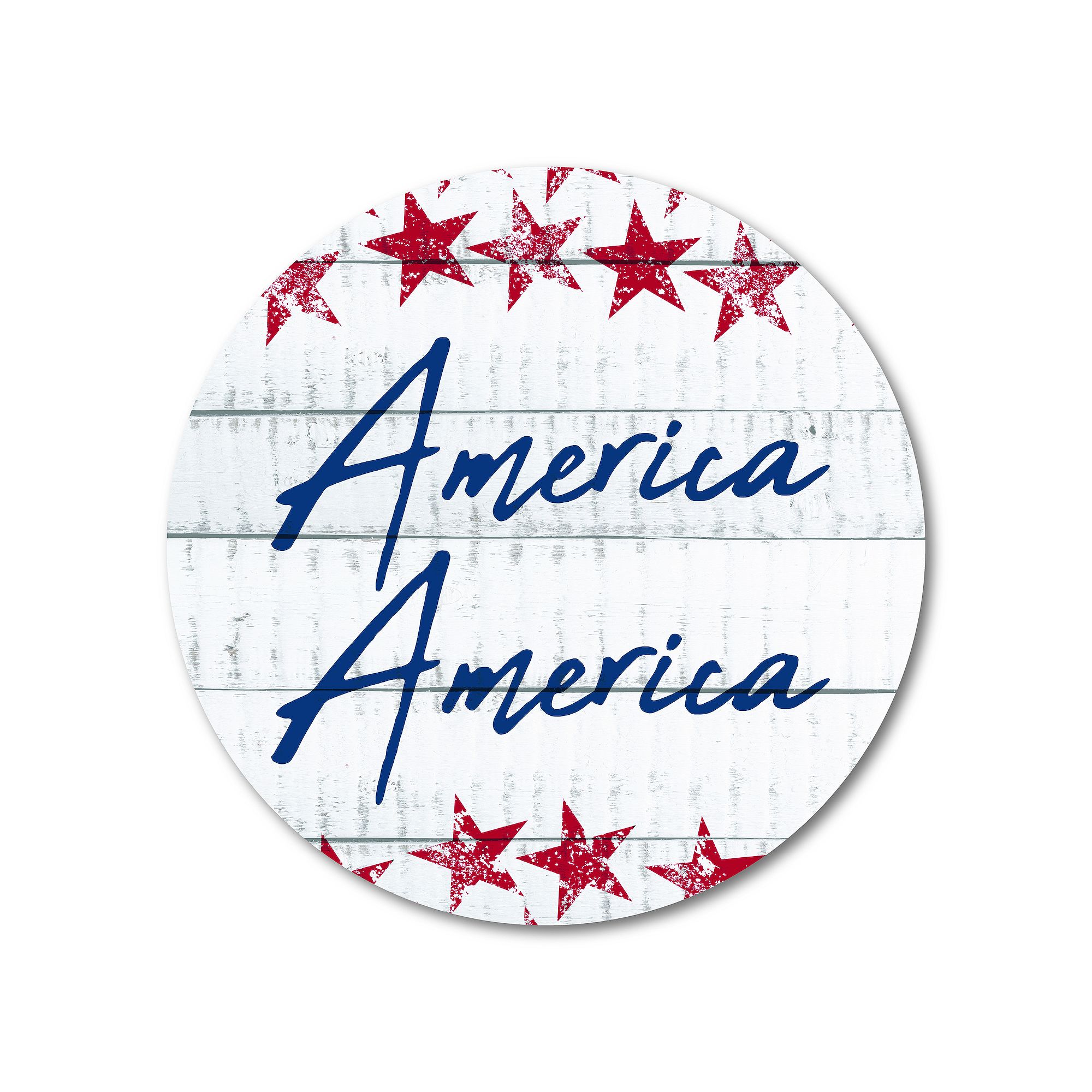 COURTSIDE MARKET America Plaque Wall Art, Multi Color