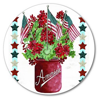 COURTSIDE MARKET Patriotic Flower Plaque Wall Art