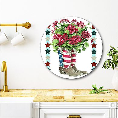 COURTSIDE MARKET Patriotic Boots Plaque Wall Art