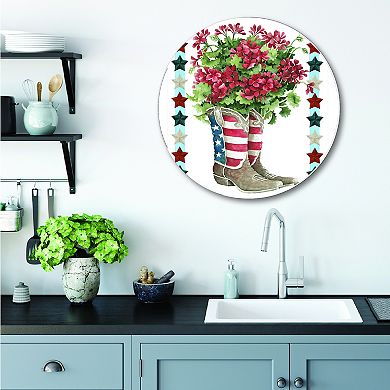 COURTSIDE MARKET Patriotic Boots Plaque Wall Art