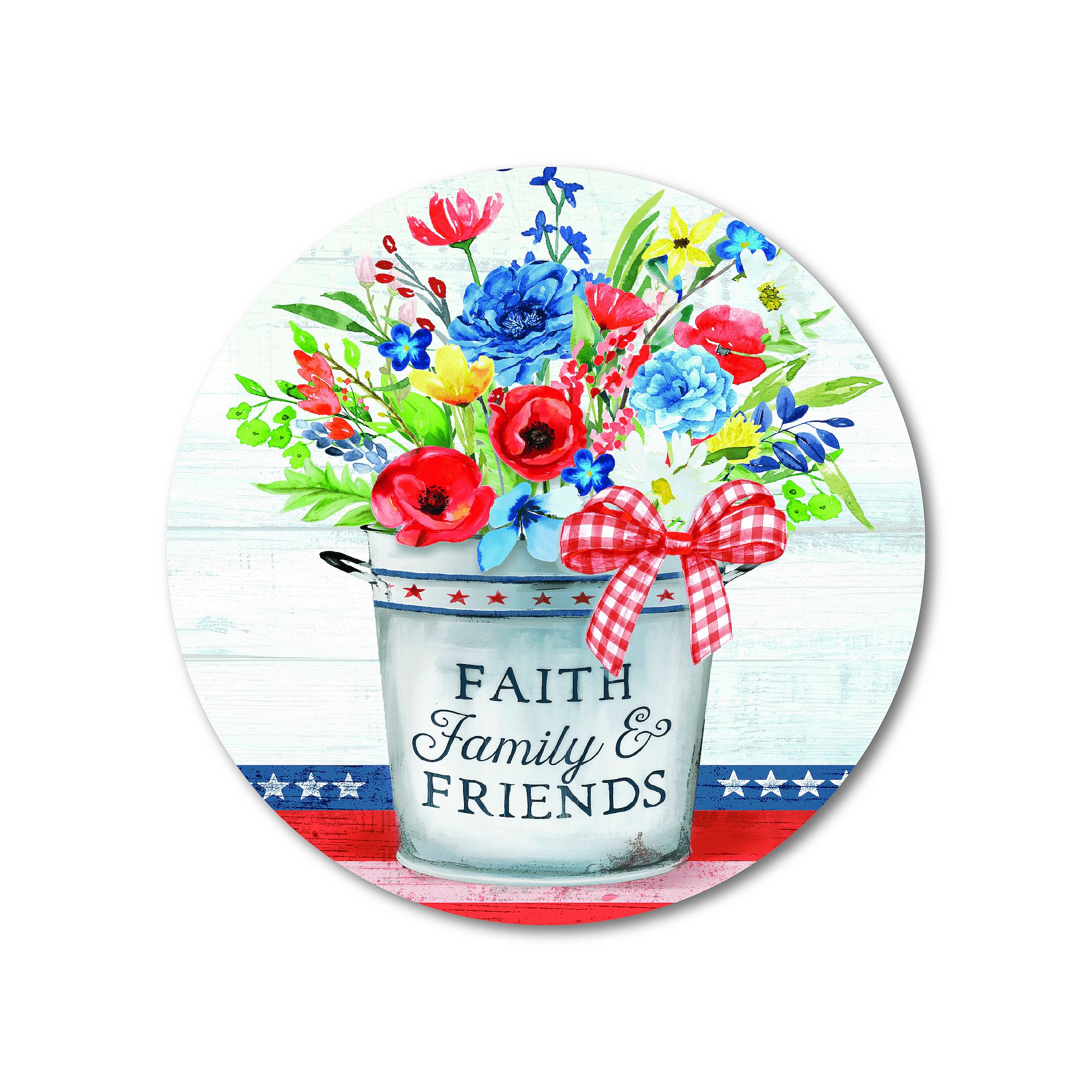 CIR-AF389-15X15 COURTSIDE MARKET Patriotic I Plaque Wall Art, Mult sku CIR-AF389-15X15