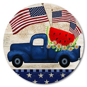 COURTSIDE MARKET Blue Patriotic Plaque Wall Art