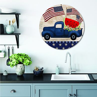 COURTSIDE MARKET Blue Patriotic Plaque Wall Art