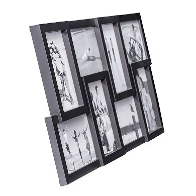 Malden 8-Opening 4x6 Black Puzzle Wall Collage Photo Frame