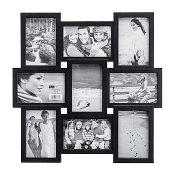 Malden 9-Opening 4x6 Black Puzzle Wall Collage Photo Frame