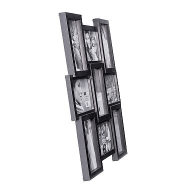 Malden 9-Opening 4x6 Black Puzzle Wall Collage Photo Frame