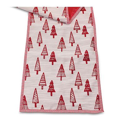 Melrose Embroidered Pine Trees Festive Table Runner
