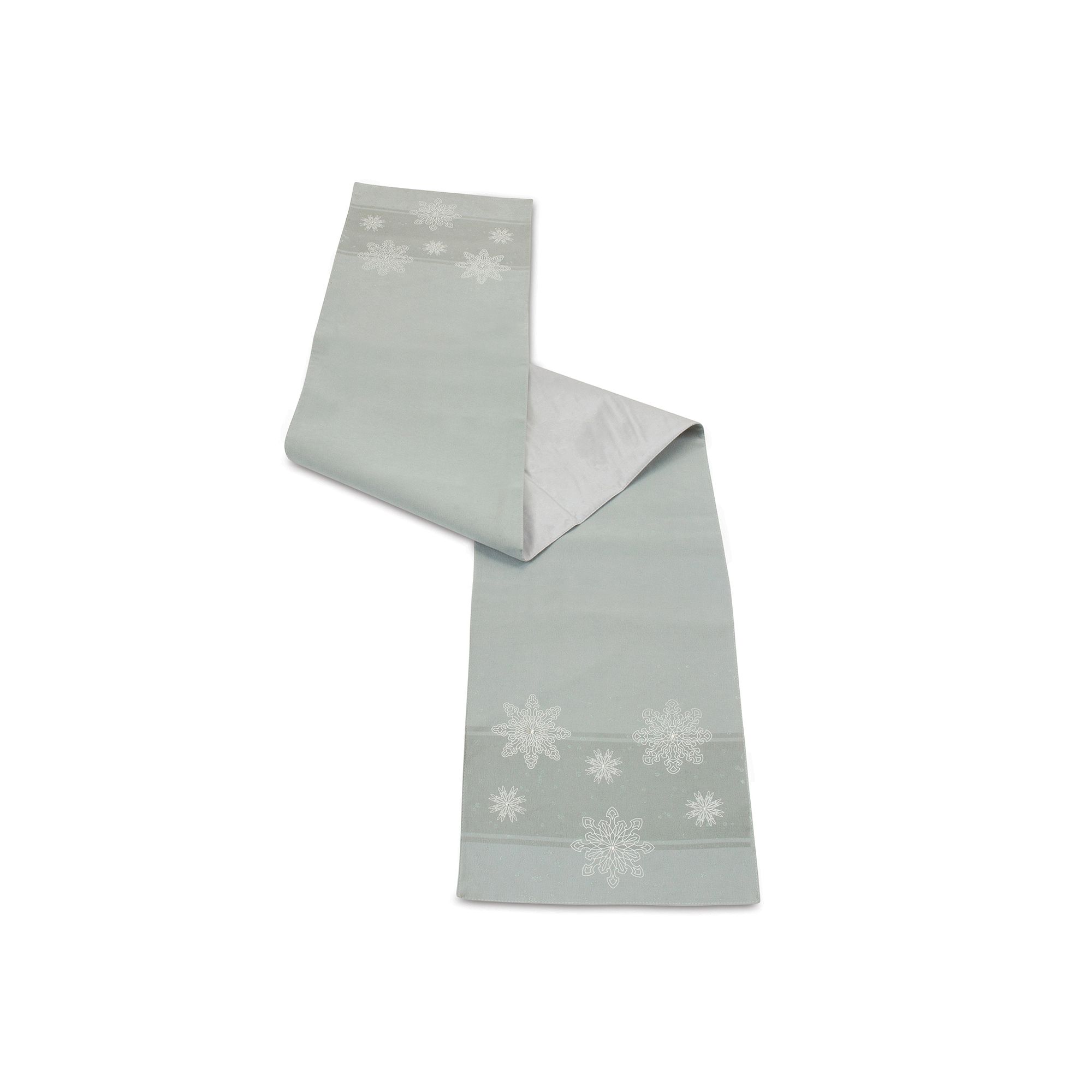 Melrose Thin Snowflake Embroidered Table Runner, Blue