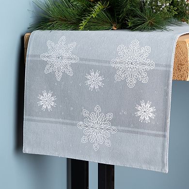Melrose Thin Snowflake Embroidered Table Runner
