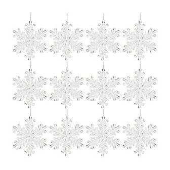 Melrose Acrylic Snowflake Ornaments 12 pc Holiday Decor Set
