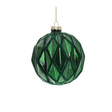 Melrose Harlequin Glass Ornaments 6 pc Holiday Decor Set