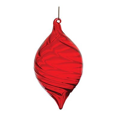 Melrose 6-Piece Red Swirl Glass Ornament Set