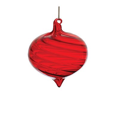 Melrose 6-Piece Red Swirl Glass Ornament Set