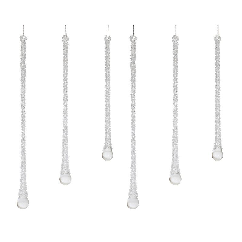 Melrose Christmas Icicle Drop Hanging Ornament  Set of 3  10  H  12  H  13.5  H  Glass  Holiday Season Decor