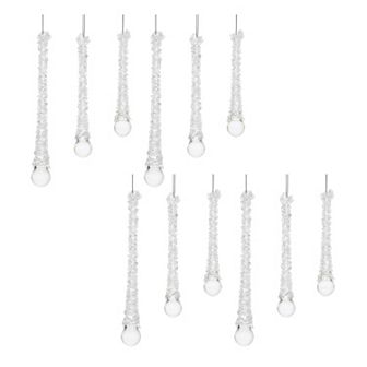 Melrose Beaded Glass Icicle Drop Ornaments 12 pc Holiday Decor Set