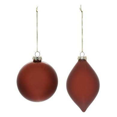 Melrose 6-Piece Red Glass Ball Ornament Set