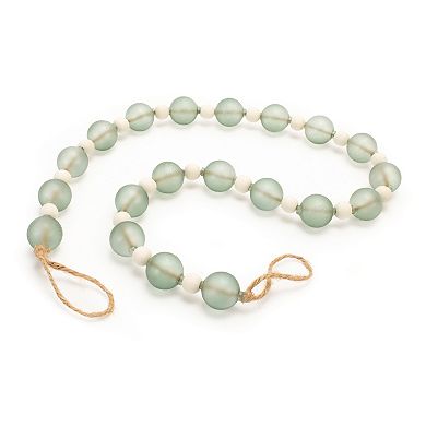 Melrose Glass and Wood Bead Garland 2 pc Holiday Decor Set