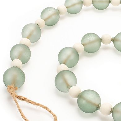 Melrose Glass and Wood Bead Garland 2 pc Holiday Decor Set